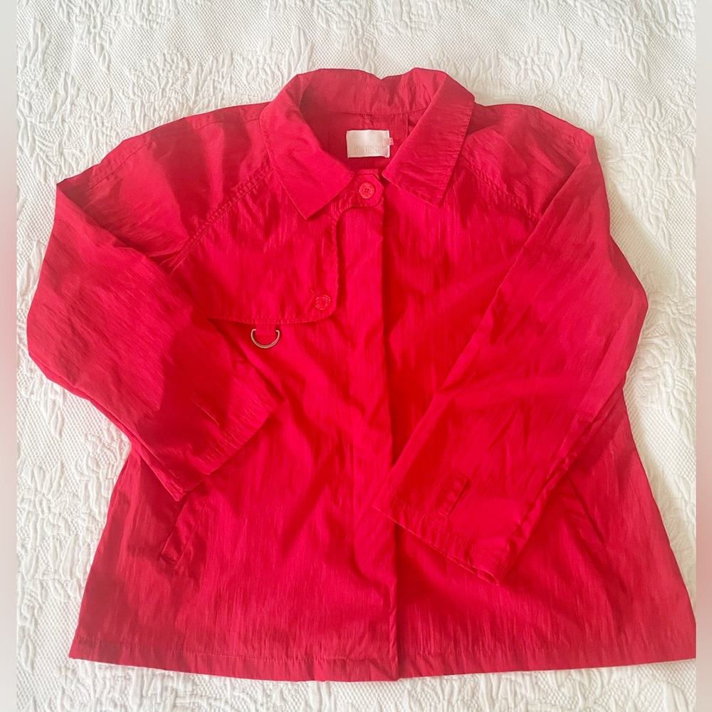 Mifresia Women’s Red Rain Jacket With Buckle Loop Size Large